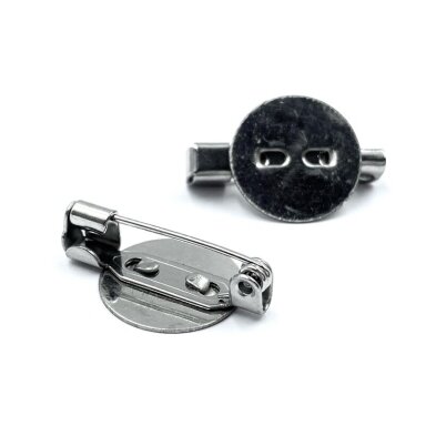 22mm platinos sp. nerūdijančio plieno segės užsegimas su pagrindu, 1vnt.