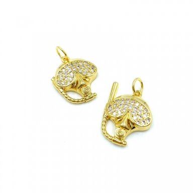 17x13mm 14k aukso sp. nerūdijančio plieno pakabukas, 1vnt.