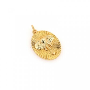 22x16mm 14k aukso sp. nerūdijančio plieno pakabukas dramblys, 1vnt. 22x16mm 14k aukso sp. nerūdijančio plieno pakabukas dramblys, 1vnt.