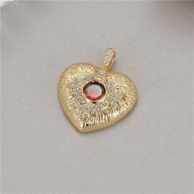 22x18mm 14k aukso sp. nerūdijančio plieno pakabukas širdis, 1vnt.