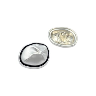 22x18mm sidabro ir juodos sp. metalinė saga su kilpute, 2vnt.