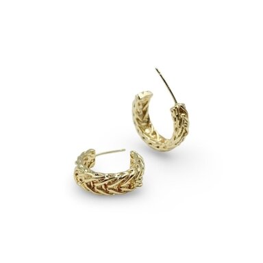 22x6mm 14k aukso sp. nerūdijančio plieno auskarų įvėrimai su kilpute, 2vnt. 22x6mm 14k aukso sp. nerūdijančio plieno auskarų įvėrimai su kilpute, 2vnt.