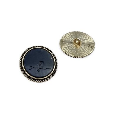 22mm aukso ir juodos sp. metalinė saga su kilpute, 2vnt. 22mm aukso ir juodos sp. metalinė saga su kilpute, 2vnt.