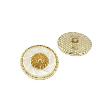 22mm aukso ir kreminės sp. metalinė saga su kilpute, 2vnt. 22mm aukso ir kreminės sp. metalinė saga su kilpute, 2vnt.