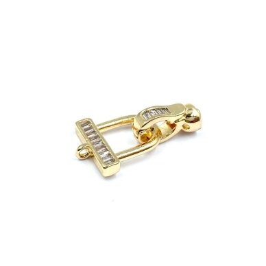 22x12mm 14k aukso sp. nerūdijančio plieno užsegimas su žiedeliu, 1vnt. 22x12mm 14k aukso sp. nerūdijančio plieno užsegimas su žiedeliu, 1vnt.