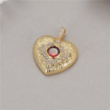 22x18mm 14k aukso sp. nerūdijančio plieno pakabukas širdis, 1vnt. 22x18mm 14k aukso sp. nerūdijančio plieno pakabukas širdis, 1vnt.