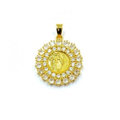 22x20mm 18k aukso sp. nerūdijančio plieno pakabukas Marija, 1vnt. 22x20mm 18k aukso sp. nerūdijančio plieno pakabukas Marija, 1vnt.