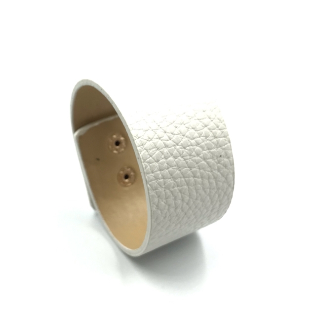 220x34mm baltos sp. odinės apyrankės ruošinys, aukso sp. užsegimu