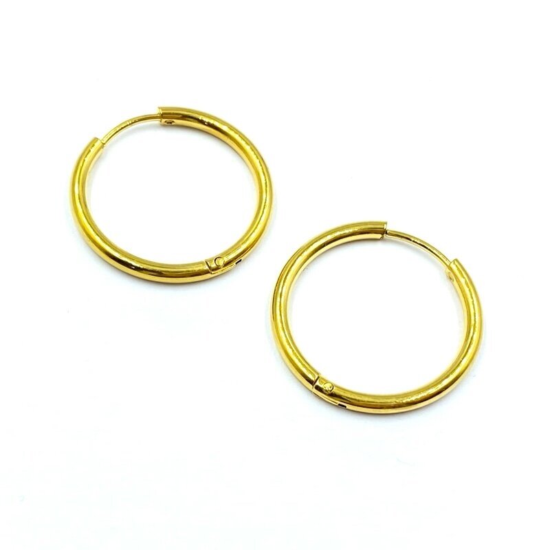 22mm 18k aukso sp. nerūdijančio plieno auskarų įvėrimai, 2vnt. 22mm 18k aukso sp. nerūdijančio plieno auskarų įvėrimai, 2vnt.