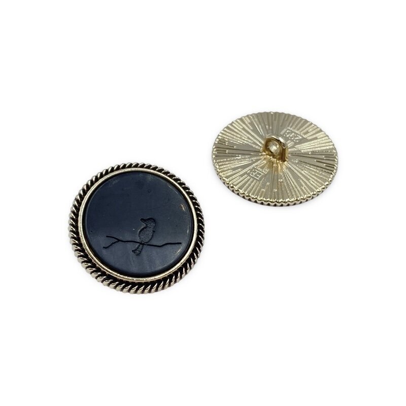 22mm aukso ir juodos sp. metalinė saga su kilpute, 2vnt. 22mm aukso ir juodos sp. metalinė saga su kilpute, 2vnt.