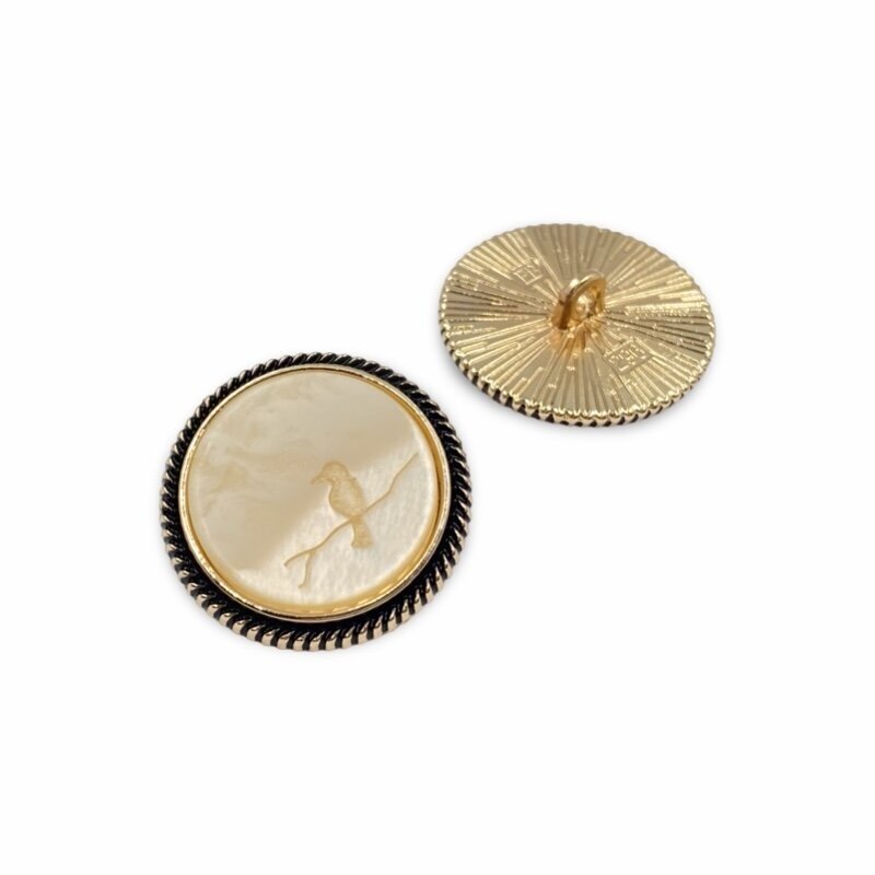 22mm persikinės ir aukso sp. metalinė saga su kilpute, 2vnt.