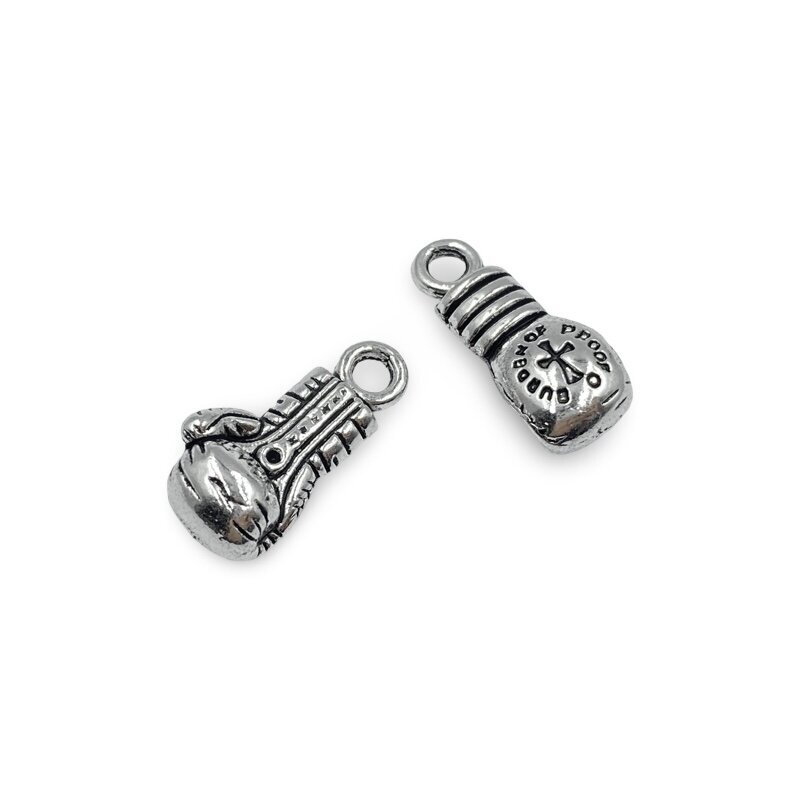 22x10mm sidabro sp. pakabukas bokso pirštinė, 5vnt.