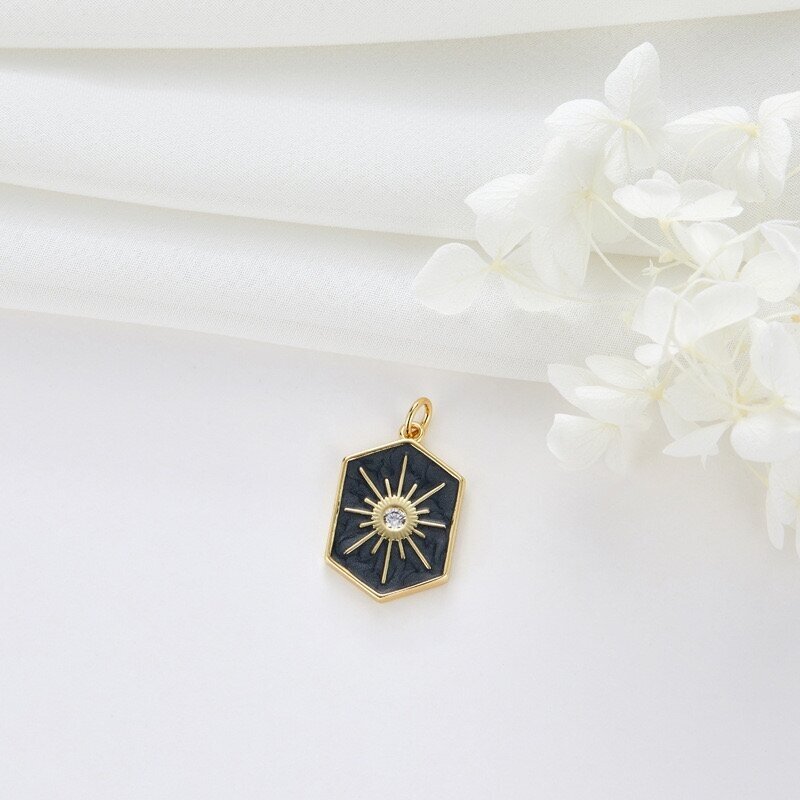 22x15mm 14k aukso sp. nerūdijančio plieno pakabukas, 1vnt.