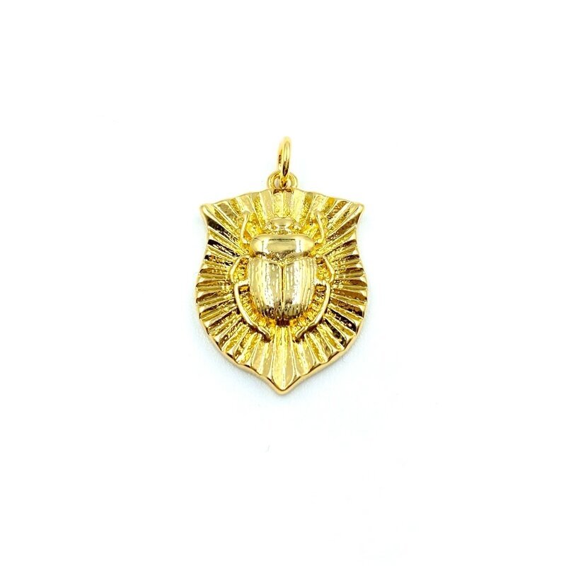 22x16mm 18k aukso sp. nerūdijančio plieno pakabukas skarabėjus, 1vnt.