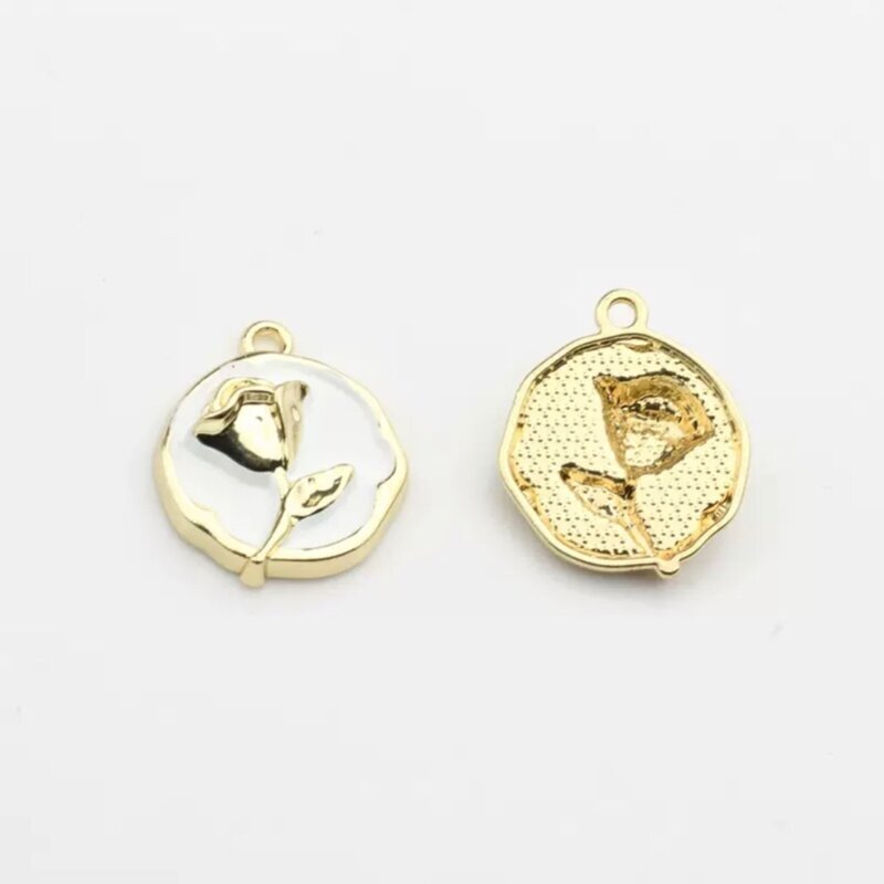 22x18mm 14k aukso ir baltos sp. nerūdijančio plieno pakabukas rožė, 1vnt. 22x18mm 14k aukso ir baltos sp. nerūdijančio plieno pakabukas rožė, 1vnt.