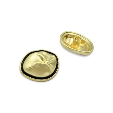 22x18mm aukso ir juodos sp. metalinė saga su kilpute, 2vnt.