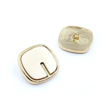 23mm aukso ir kreminės sp. metalinė saga su kilpute, 1vnt.