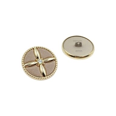 23mm aukso ir kreminės sp. metalinė saga su kilpute, 2vnt.