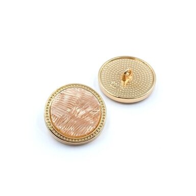 23mm aukso ir persikinės sp. metalinė saga su kilpute, 1vnt.