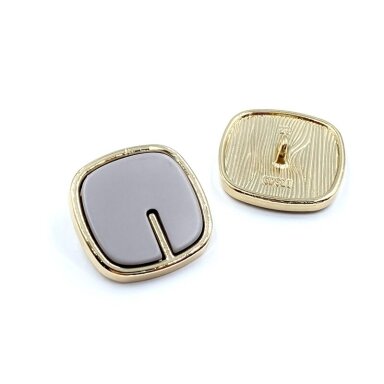23mm aukso ir pilkos sp. metalinė saga su kilpute, 1vnt.