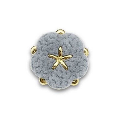 23mm aukso ir pilkos sp. metalinė saga su kilpute, 1vnt.