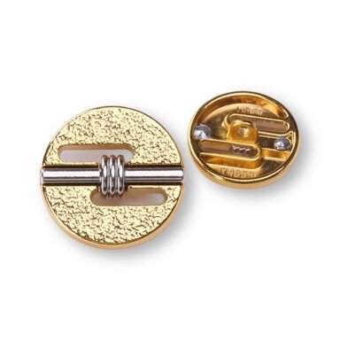 23mm aukso ir sidabro sp. metalinė saga su kilpute, 1vnt.