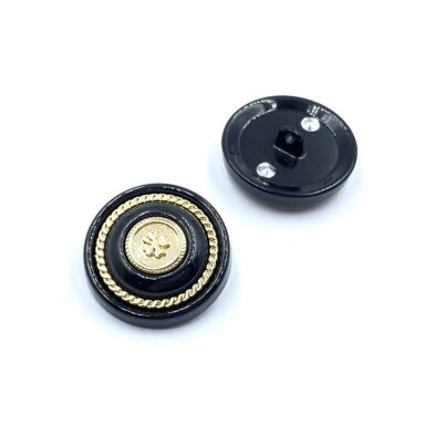 23mm juodos ir aukso sp. metalinė saga su kilpute, 1vnt.
