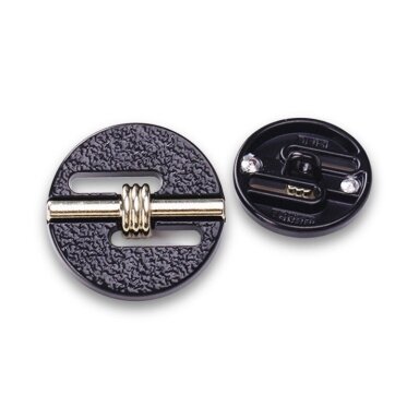 23mm juodos ir aukso sp. metalinė saga su kilpute, 1vnt.
