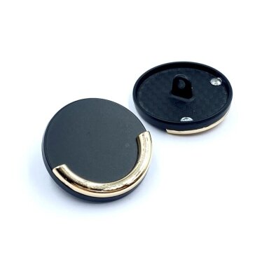 23mm juodos ir aukso sp. metalinė saga su kilpute, 1vnt.