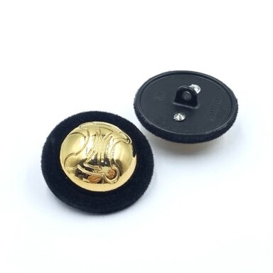 23mm juodos ir aukso sp. metalinė saga su kilpute, 1vnt.
