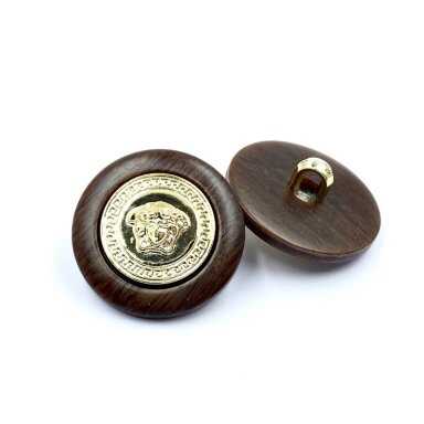 23mm rudos ir aukso sp. plastikinė saga su kilpute, 2vnt.