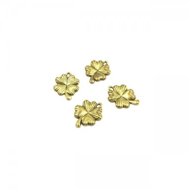 25x20mm aukso sp. pakabukas dobilas, 9vnt.