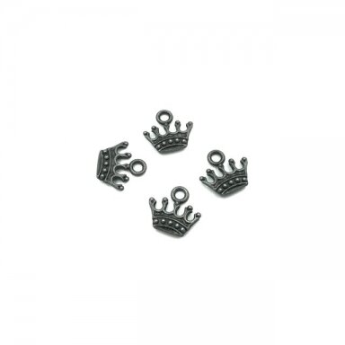 14x13mm juodintos sp. pakabukas karūna, 19vnt.