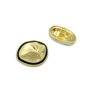 22x18mm aukso ir juodos sp. metalinė saga su kilpute, 2vnt. 22x18mm aukso ir juodos sp. metalinė saga su kilpute, 2vnt.