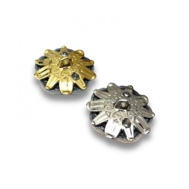 23mm aukso ir pilkos sp. metalinė saga su kilpute, 1vnt. 1