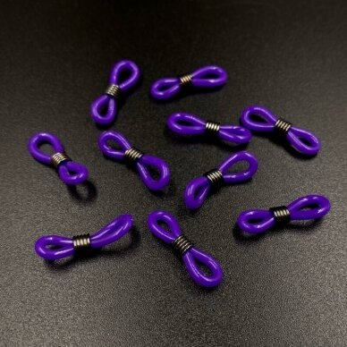 22mm violetinės sp. užbaigimo detalės akinių gumutės, juodintos sp. spirale, 10vnt. 22mm violetinės sp. užbaigimo detalės akinių gumutės, juodintos sp. spirale, 10vnt.