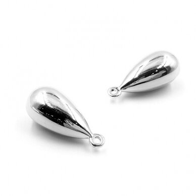 23x11mm platinos sp. nerūdijančio plieno pakabukas lašas, 1vnt. 23x11mm platinos sp. nerūdijančio plieno pakabukas lašas, 1vnt.