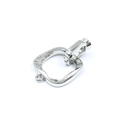 23x14mm platinos sp. nerūdijančio plieno užsegimas su žiedeliu, 1vnt. 23x14mm platinos sp. nerūdijančio plieno užsegimas su žiedeliu, 1vnt.