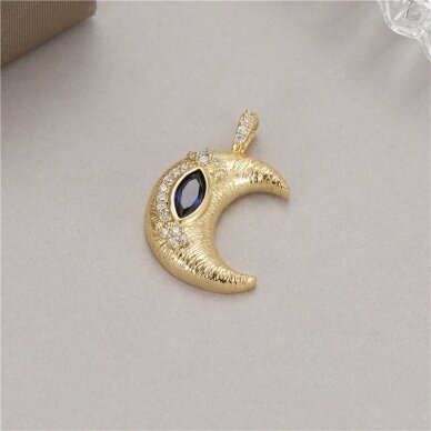 23x15mm 14k aukso sp. nerūdijančio plieno pakabukas mėnulis, 1vnt. 23x15mm 14k aukso sp. nerūdijančio plieno pakabukas mėnulis, 1vnt.