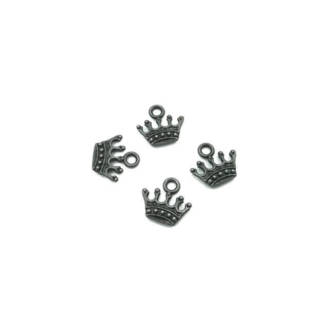 14x13mm juodintos sp. pakabukas karūna, 19vnt.