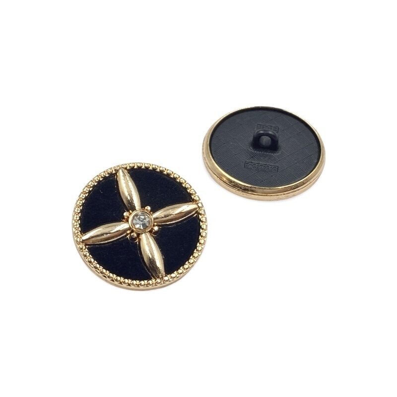 23mm aukso ir juodos sp. metalinė saga su kilpute, 1vnt.