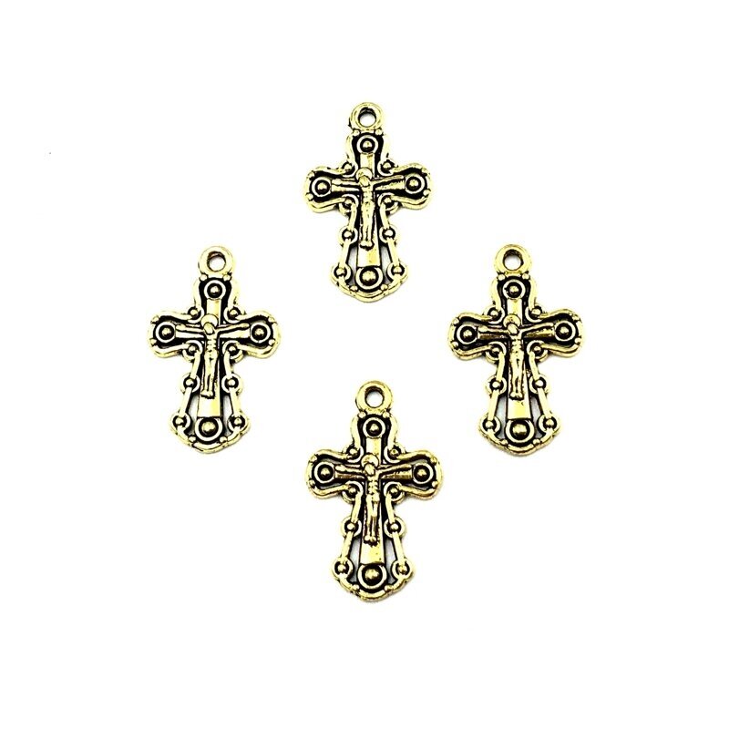 23x14mm aukso sp. pakabukas kryžius, 15vnt.