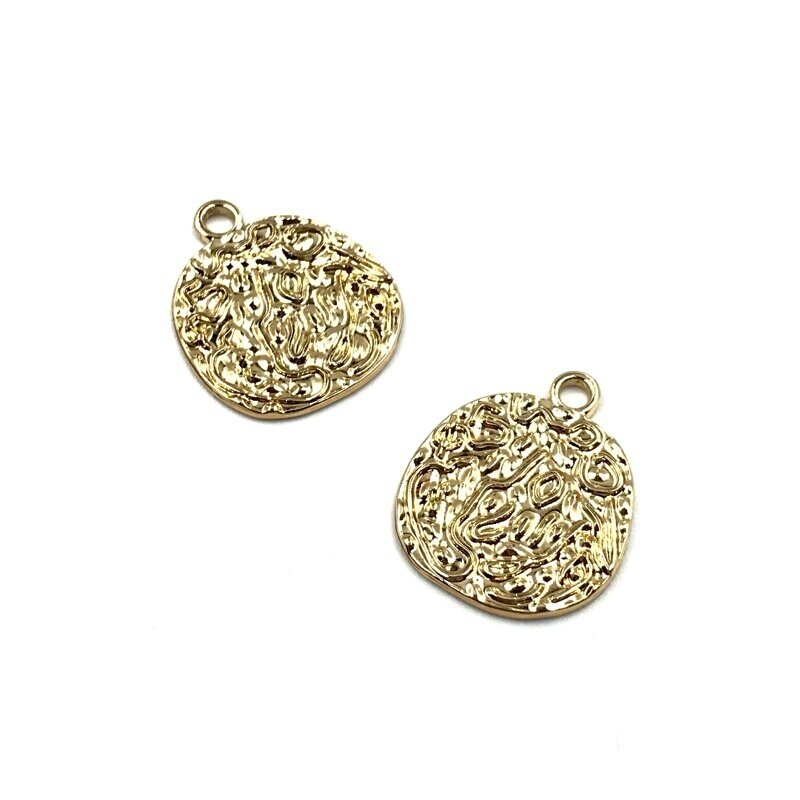 23x19mm 16k aukso spalvos nerūdijančio plieno pakabukas, 1vnt.