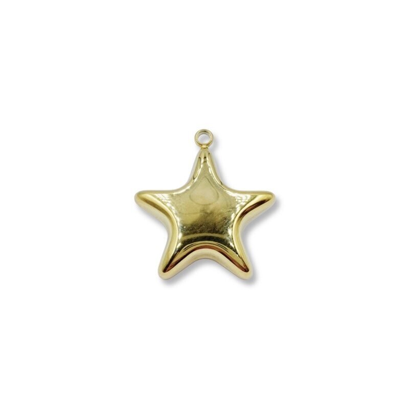 23x21mm 14k aukso sp. nerūdijančio plieno pakabukas žvaigždė, 1vnt. 23x21mm 14k aukso sp. nerūdijančio plieno pakabukas žvaigždė, 1vnt.