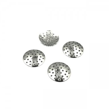 25mm skersmens sidabro sp. perforuotas diskas, 15vnt. 25mm skersmens sidabro sp. perforuotas diskas, 15vnt.