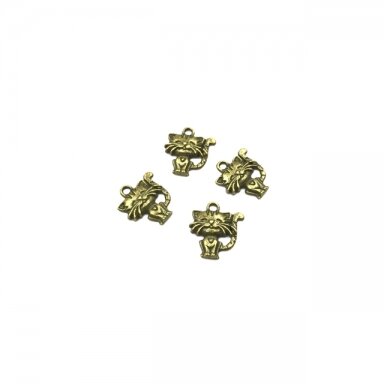 19x17mm žalvario sp. pakabukas katinas, 10vnt.