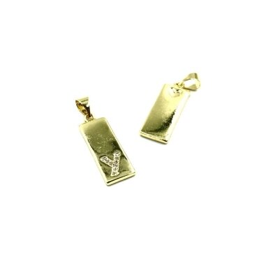 24x8mm aukso sp. nerūdijančio plieno pakabukas su cirkoniais Y raidė, 1vnt. 24x8mm aukso sp. nerūdijančio plieno pakabukas su cirkoniais Y raidė, 1vnt.