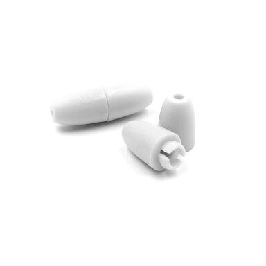 24x9mm baltos sp. plastikinis užspaudžiamas užsegimas, 2vnt.
