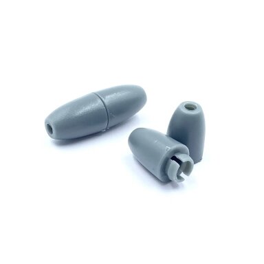 24x9mm pilkos sp. plastikinis užspaudžiamas užsegimas, 2vnt.