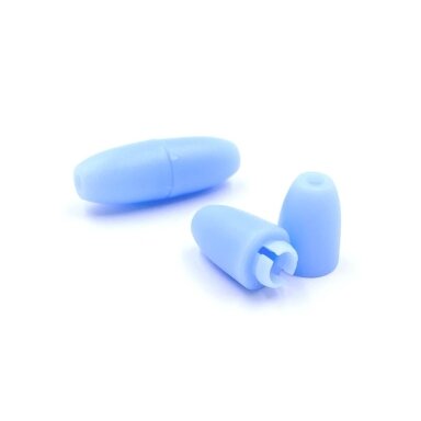 24x9mm žydros sp. plastikinis užspaudžiamas užsegimas, 2vnt.